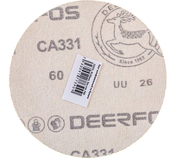 Круг шлифовальный на бумаге СА331 (125 мм; без отверстий; Р60) Deerfos 7930091773909