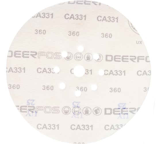 Круг шлифовальный на бумаге СА331 (225 мм; 9 отверстий; Р360) Deerfos 7930091774166