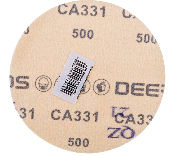Круг шлифовальный на бумаге СА331 (125 мм; без отверстий; Р500) Deerfos 7930091774029