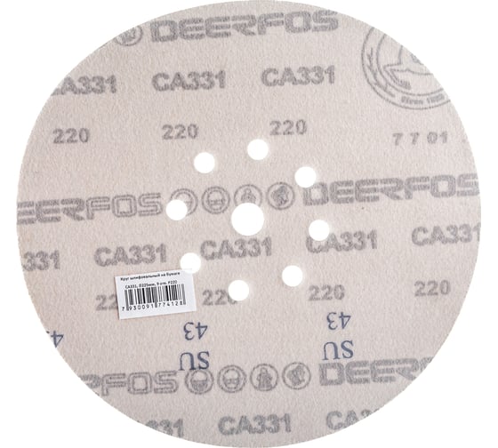 Круг шлифовальный на бумаге СА331 (225 мм; 9 отверстий; Р220) Deerfos 7930091774128