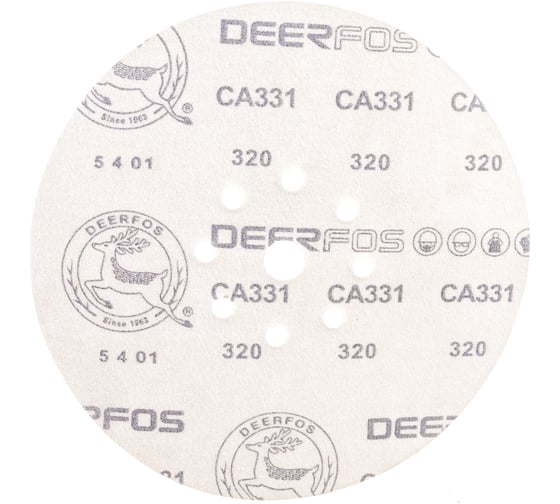 Круг шлифовальный на бумаге СА331 (225 мм; 9 отверстий; Р320) Deerfos 7930091774159