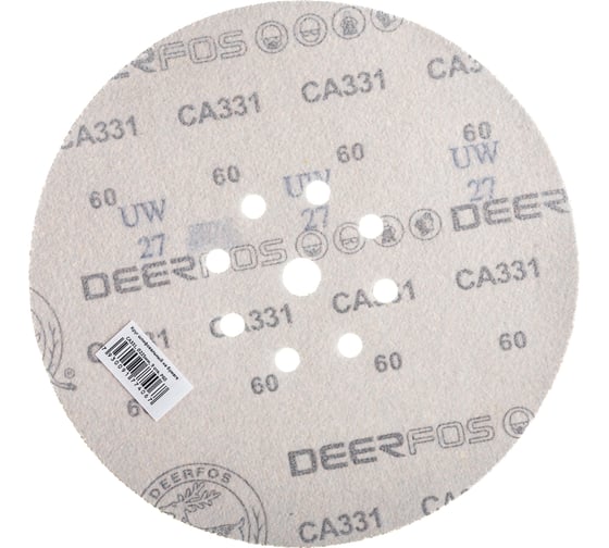Круг шлифовальный на бумаге СА331 (225 мм; 9 отверстий; Р60) Deerfos 7930091774067