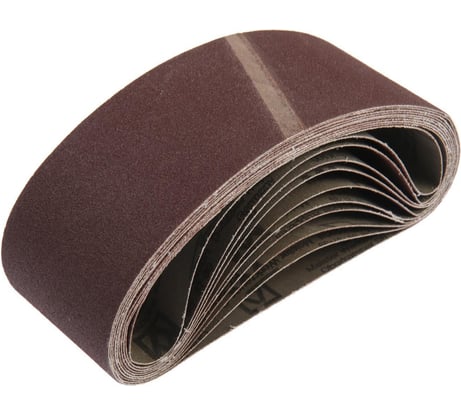 Лента абразивная бесконечная на тканевой основе (10 шт; 75х457 мм; Р100) ТУНДРА 1300821