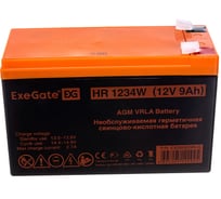 Батарея аккумуляторная АКБ HR1234W 12V 9Ah, клеммы F2 ExeGate 285953