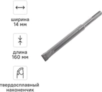 Зубило мини плоское твердосплавное SDS-plus 14х160 мм RAGE 558214
