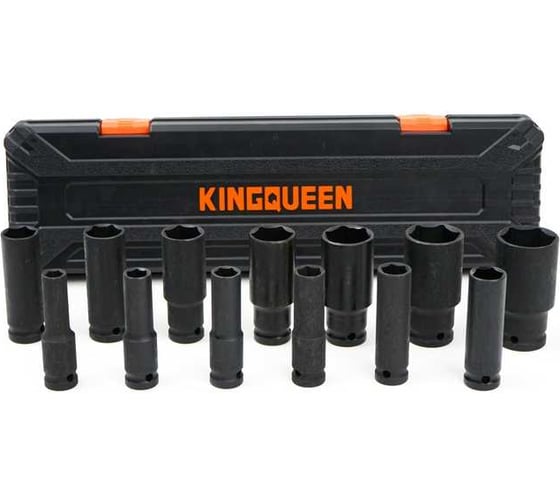 Набор ударных удлиненных головок 10-32 мм, 1/2 DR, 13 предметов KINGQUEEN WIB-206 1