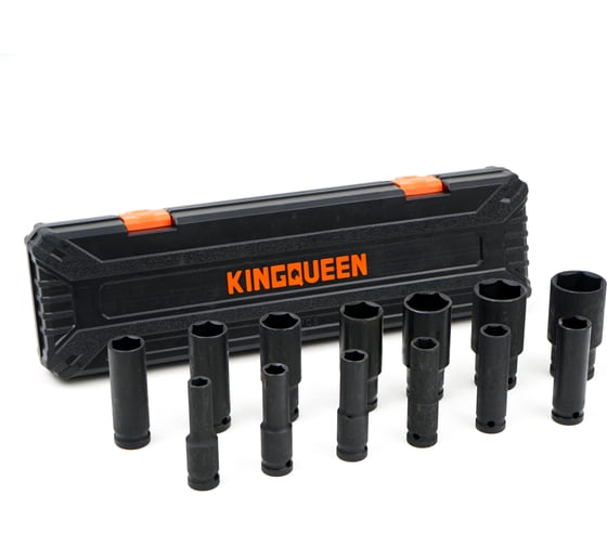 Набор ударных удлиненных головок 10-32 мм, 1/2 DR, 13 предметов KINGQUEEN WIB-206
