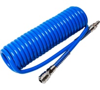 Шланг спиральный пневматический с БРС 12x8 мм, 6 м, синий NBPT 83016