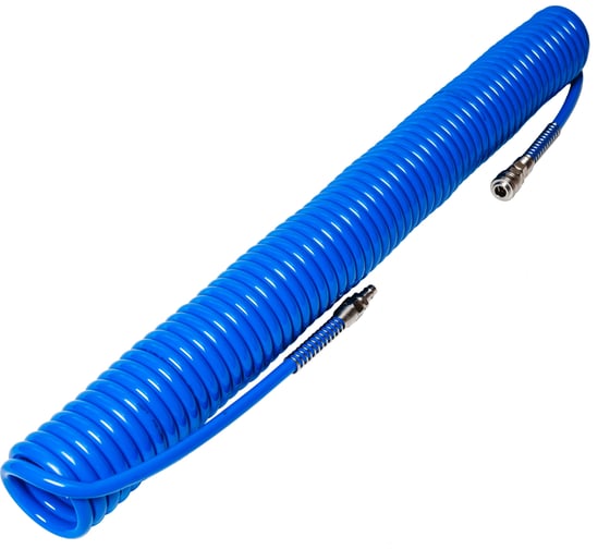 Шланг спиральный пневматический с БРС 12x8 мм, 15 м, синий NBPT 83047 1