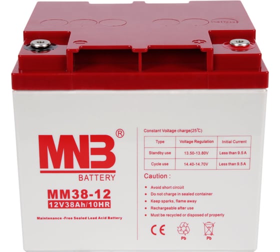 Батарея аккумуляторная АКБ MM38-12 12В 38Ач MNB MM38-12