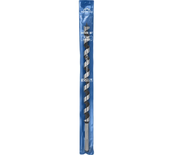 Сверло по дереву спираль Левиса (18х350 мм) Vertextools 444-18-350