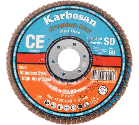 Круг лепестковый торцевой Ceramic от Мастерская Pit_Stop и Доктор дью 125 мм, P60, прямой ABRAFORM DD-FLAP-CR-60-1