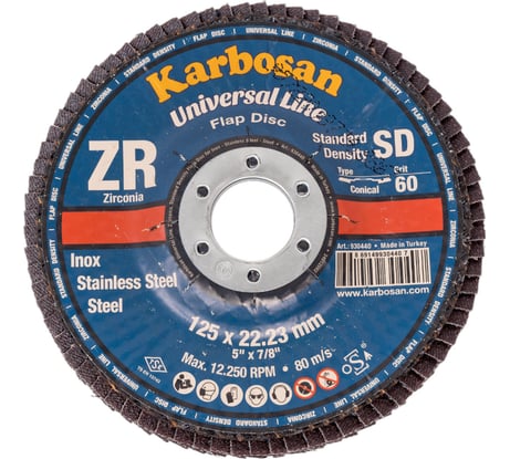 Круг лепестковый торцевой Zirconia от Мастерская Pit_Stop и Доктор дью 125 мм, P60, угловой ABRAFORM DD-FLAP-ZR-60-2