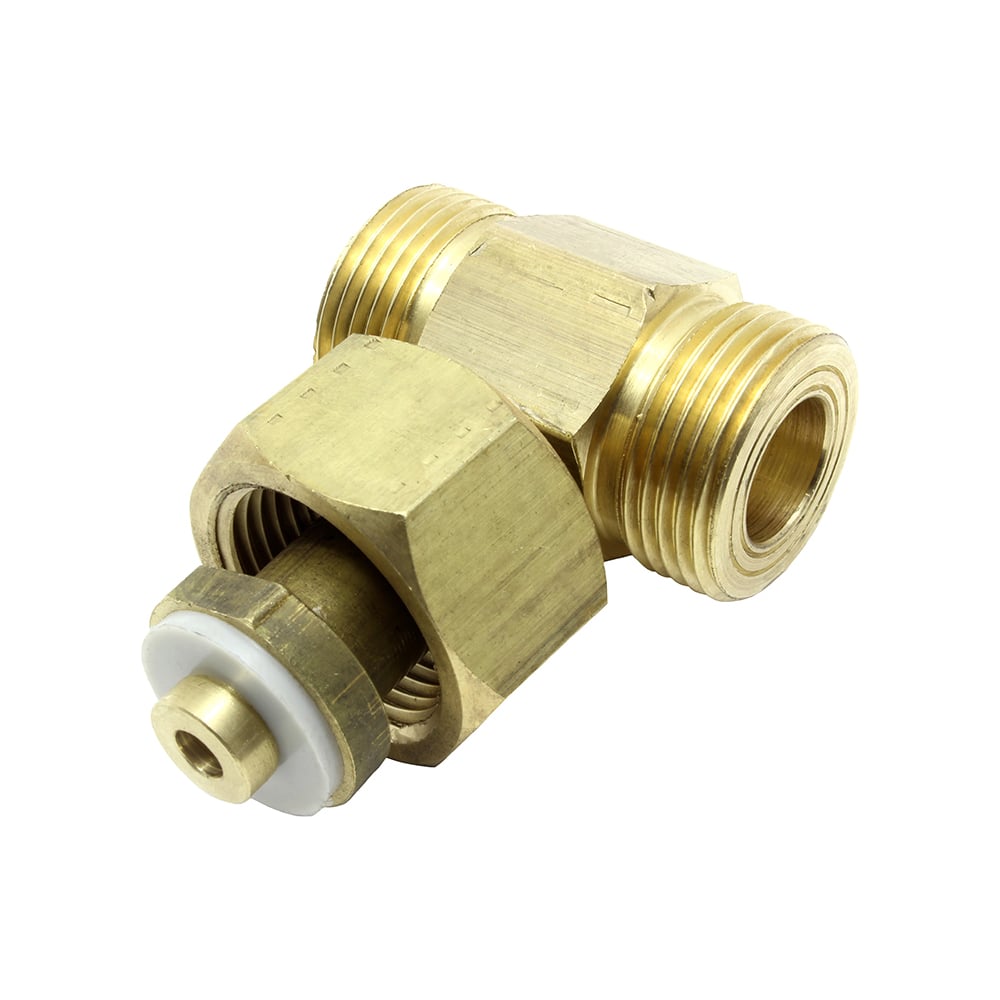 Тройник латунный кислородный (гайка G3/4\"-G3/4\" наружная-G3/4\" наружная ...