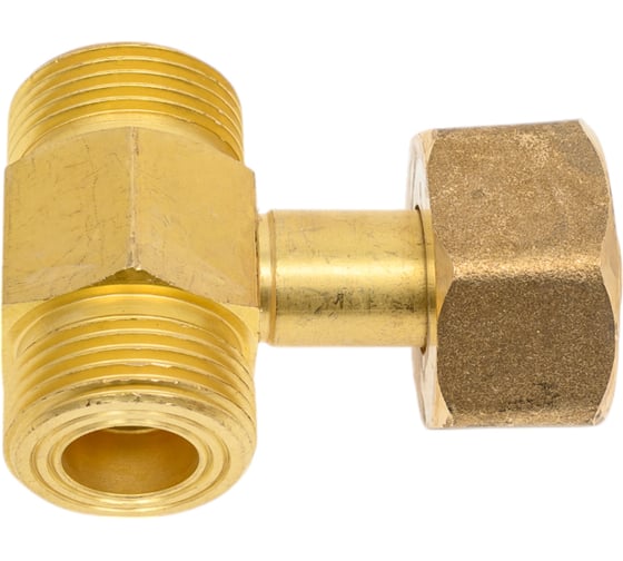 Тройник латунный кислородный (гайка G3/4"-G3/4" наружная-G3/4" наружная) СваркаДжет 4301010803003
