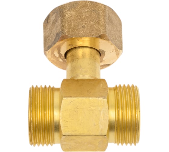Тройник латунный кислородный (гайка G3/4"-G3/4" наружная-G3/4" наружная) СваркаДжет 4301010803003