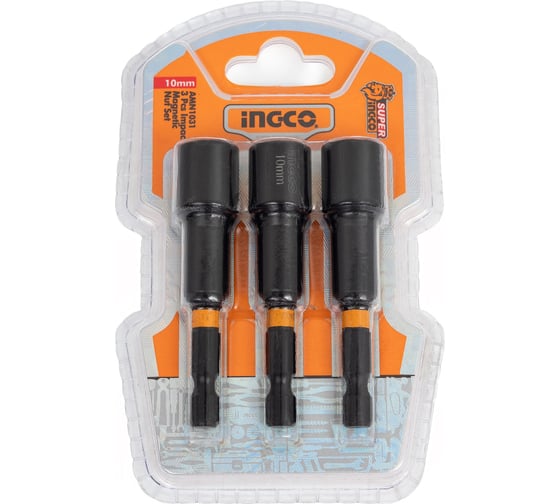 Бита с торцевой головкой магнитная (3 шт; 10х65 мм; 1/4) INGCO AMN1031 1