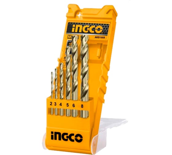 Набор сверл по металлу (6 шт; 2-8 мм) INGCO AKD1055 1