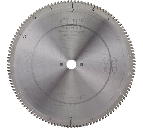 Диск пильный по ПВХ и алюминию HM (400х3.6х30 мм; Z=120; NEG) CUT2 20337