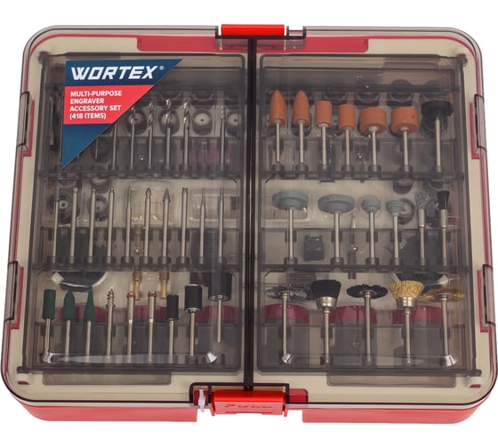 Набор аксессуаров для гравера универсальный 418 предметов WORTEX 1335682 1