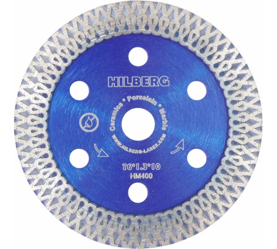 Диск алмазный отрезной Hilberg турбо ультратонкий 76x10 Hard Materials X-type HM400 1