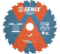 Диск пильный по дереву 210х30 мм, 24Т SENIX AECS-0008
