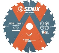 Диск пильный по дереву 235х30 мм, 24Т SENIX AECS-0011