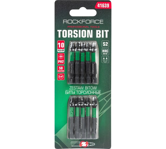 Биты торсионные, набор 10 предметов Rockforce RF-41639(60918) 1