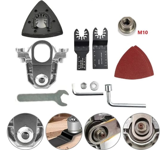 Насадка-адаптер реноватор для УШМ M10, 16 деталей Vitatools renovator-dlya-ushm-m10-16 1