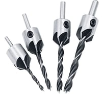 Свёрла с зенкером по дереву Набор 4 шт - 3мм, 4мм, 5мм, 6мм, Vitatools по дереву sverla-s-zenkerom-po-derevu-nabor-5-sht