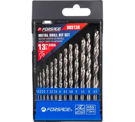 Сверла по металлу набор 13 предметов Forsage F-DBS13R(60905)