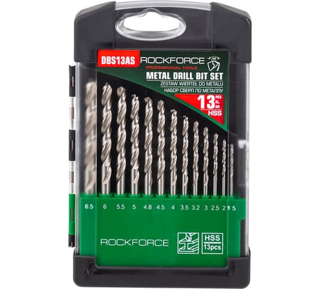 Сверла по металлу 13 предметов Rockforce RF-DBS13AS(60916)