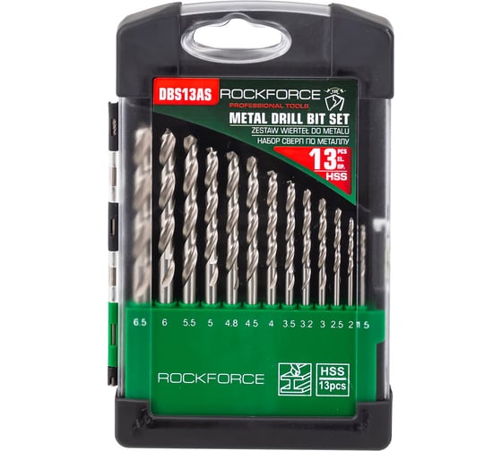 Сверла по металлу 13 предметов Rockforce RF-DBS13AS(60916) 1