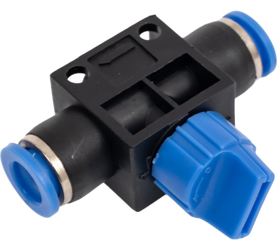Фитинг прямой с краном, цанговый 8 мм, пластик, тип HVFF, TITAN LOCK TLP-HVFF8 1