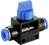 Фитинг прямой с краном, цанговый 12-10 мм, пластик, тип HVFF, TITAN LOCK TLP-HVFF12-10