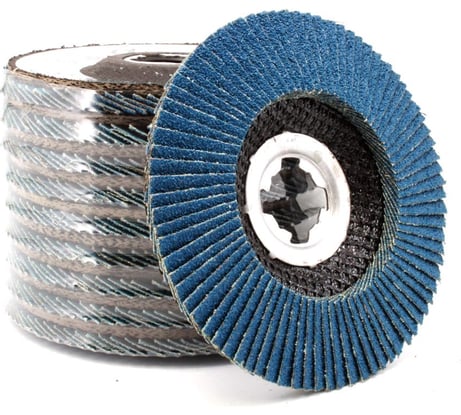 Набор шлифовальных лепестковых кругов КЛТ P60 конические, 125 мм, X-lock/22.2 мм Альфадиск 5474