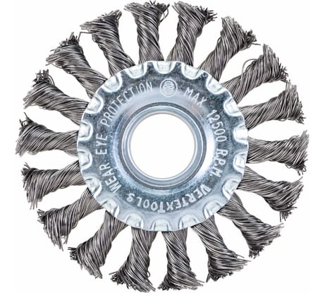 Щетка плоская (100х22 мм; крученая проволока) для УШМ vertextools 12100-100