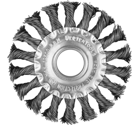 Щетка плоская (100х22 мм; крученая проволока) для УШМ vertextools 12100-100