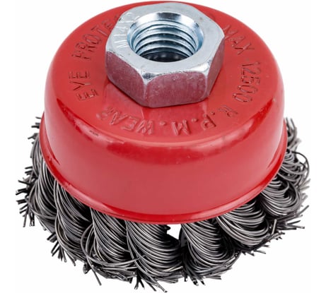 Щетка-чашка (65 мм; М14; крученая проволока) для УШМ vertextools 12200-065