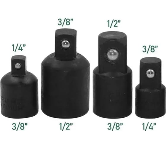 Набор адаптеров для торцевых головок Vitatools 1/4", 3/8", 1/2", 4 шт nabor-tortsevyh-golovok-4-sht-black