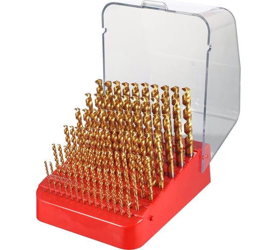 Набор сверл по металлу 1-10мм, DIN338, HSSE-Co5 TiN 130 PRO, 91шт H-Tools 215223TPRO