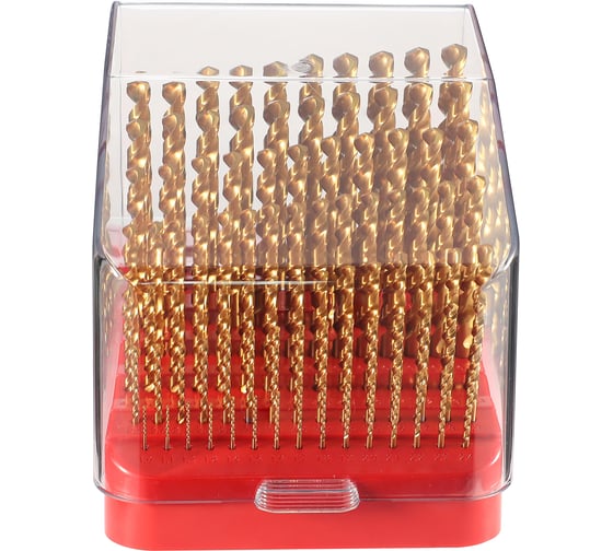 Набор сверл по металлу 1-10мм, DIN338, HSSE-Co5 TiN 130 PRO, 91шт H-Tools 215223TPRO