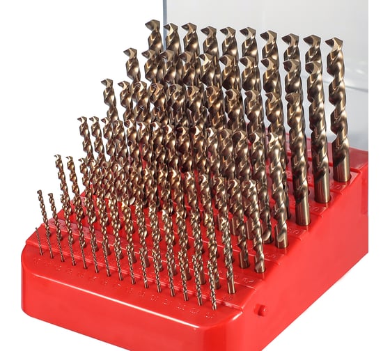 Набор сверл по металлу 1-10мм, DIN338 HSSE-Co5 130 PRO, 91шт H-Tools 215223PRO