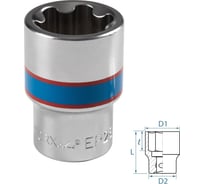 Головка торцевая KING TONY TORX Plus 1/2"DR, EP28, L = 45 мм 433E28M