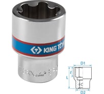 Головка торцевая KING TONY TORX Plus 1/2"DR, EP30, L = 45 мм 433E30M