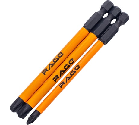 Биты магнитные RAGE By VIRA S2 PZ/FL1, PZ/FL2, PZ/FL3 x 100 мм, 3 шт 554293