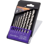 Сверла по металлу MEGATOOLS набор 8 предметов (3-10 мм) MT-DBS08(60712)