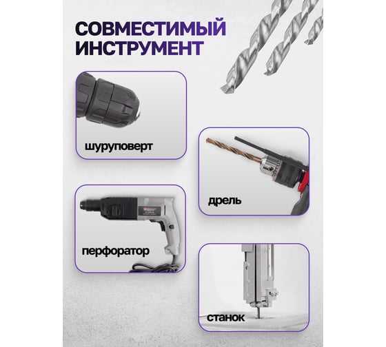 Сверла по металлу MEGATOOLS набор 8 предметов (3-10 мм) MT-DBS08(60712)