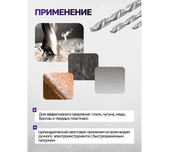 Сверла по металлу MEGATOOLS набор 5 предметов (4-6, 8, 10 мм) MT-DBS05(60711)