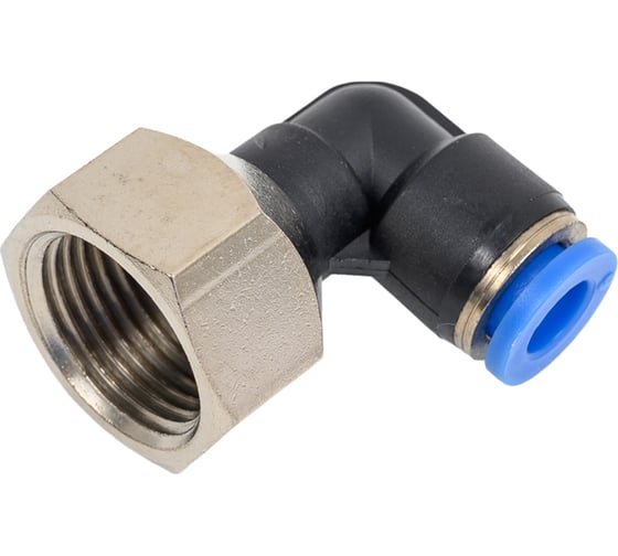 Пневмофитинг цанговый L-образный с внутренней резьбой HIMPT PLF 6-03 (R3/8) 00-00008531 1